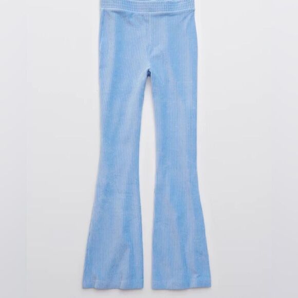 NWT Aerie Groove-On Velour High Waisted Flare ribbed Pant size small - Picture 4 of 13